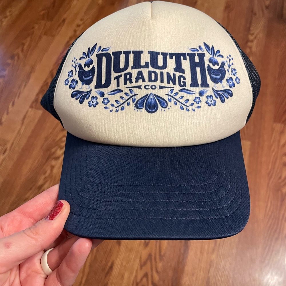 Duluth Trading Co. Blue and Beige Trucker Hat